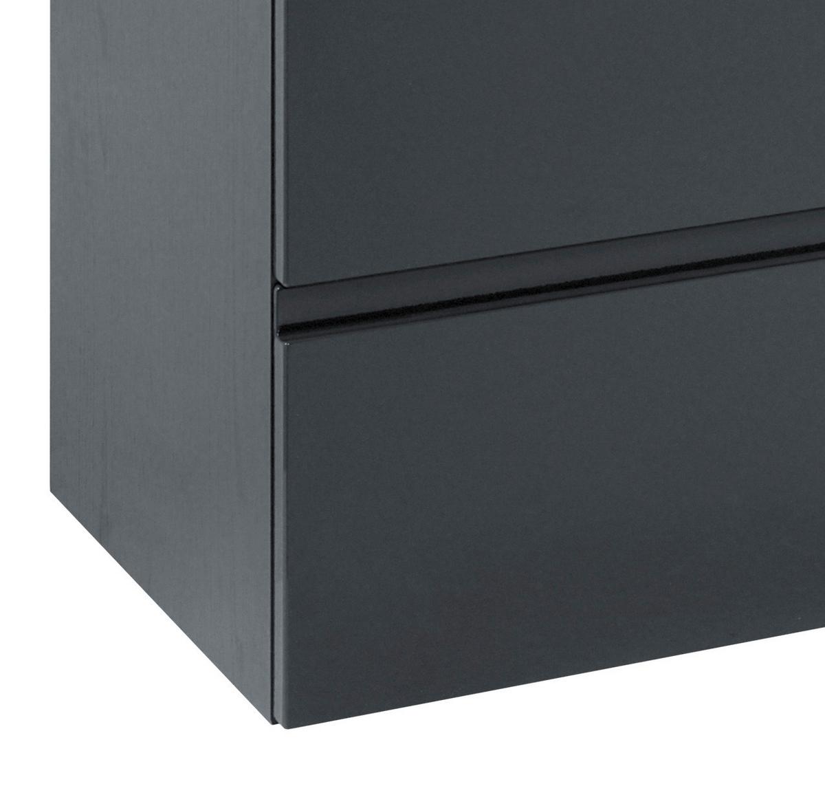Waschbecken mit Unterschrank Cardiff B: 60cm Graphit Dekor - Graphitfarben/Weiß, Design, Holzwerkstoff/Stein (60cm) - Held