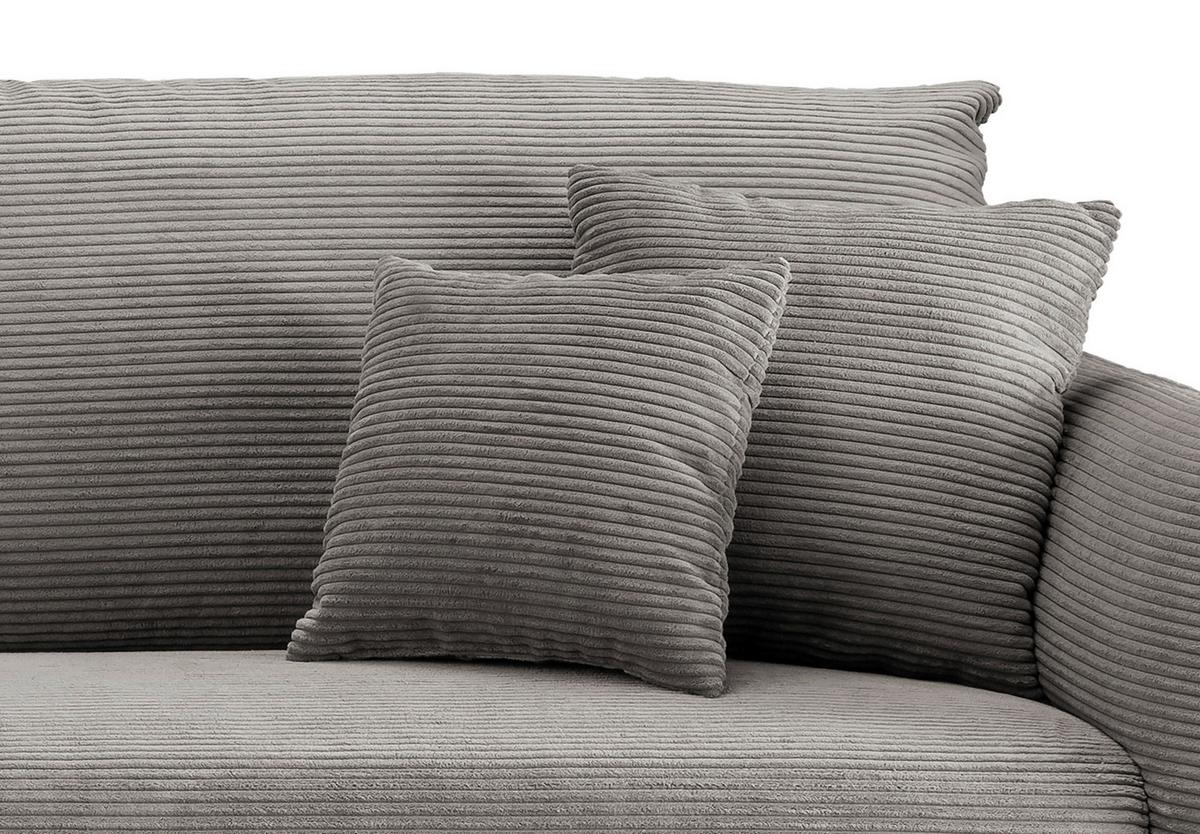Ecksofa Vanilla Graubraun S: 178/264-302 cm - Graubraun/Schwarz, Design, Textil (178/264-302cm) - Livetastic