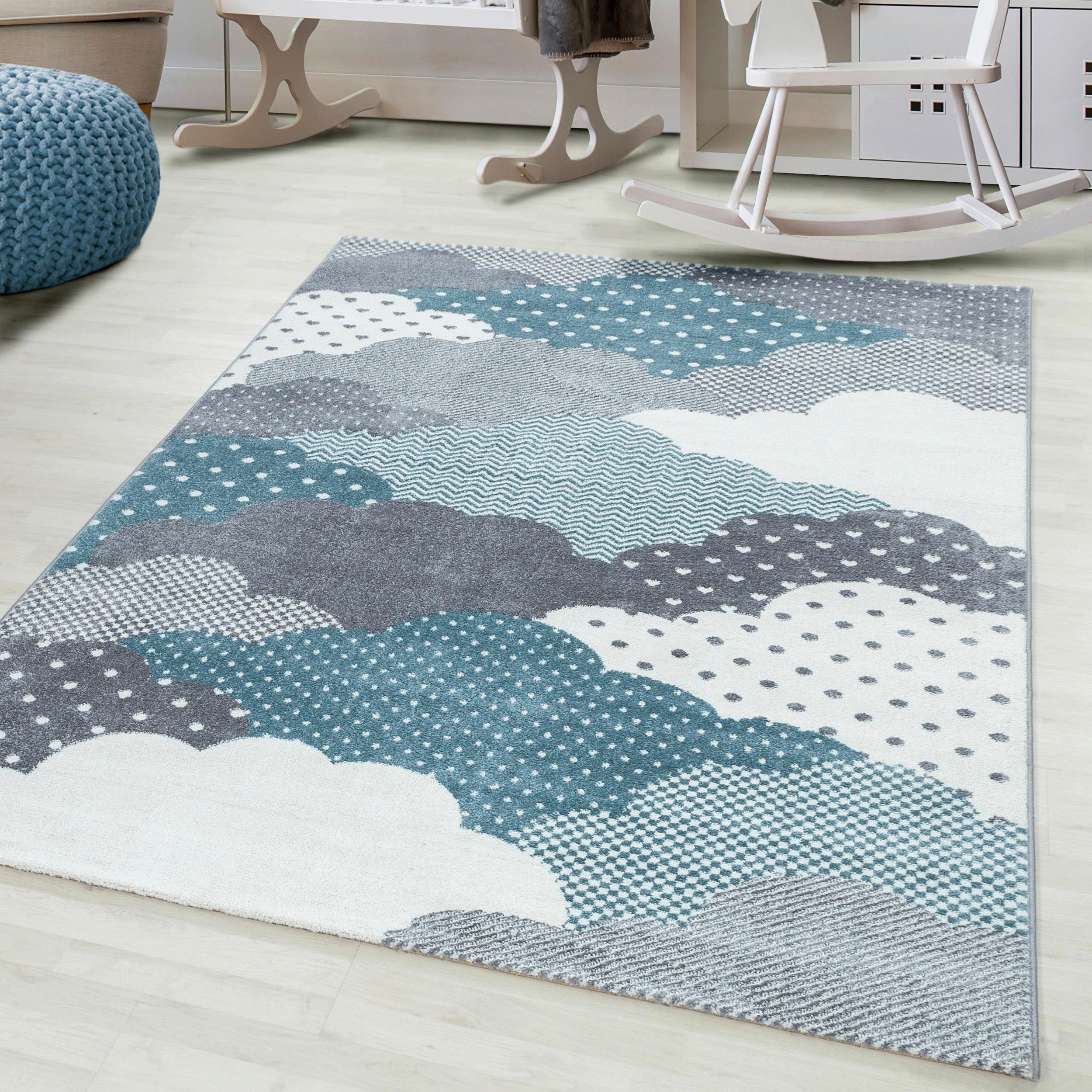 Detský koberec OBLAKY 160x230 - modrá, Trend, textil (160/230cm) - Ben'n'jen