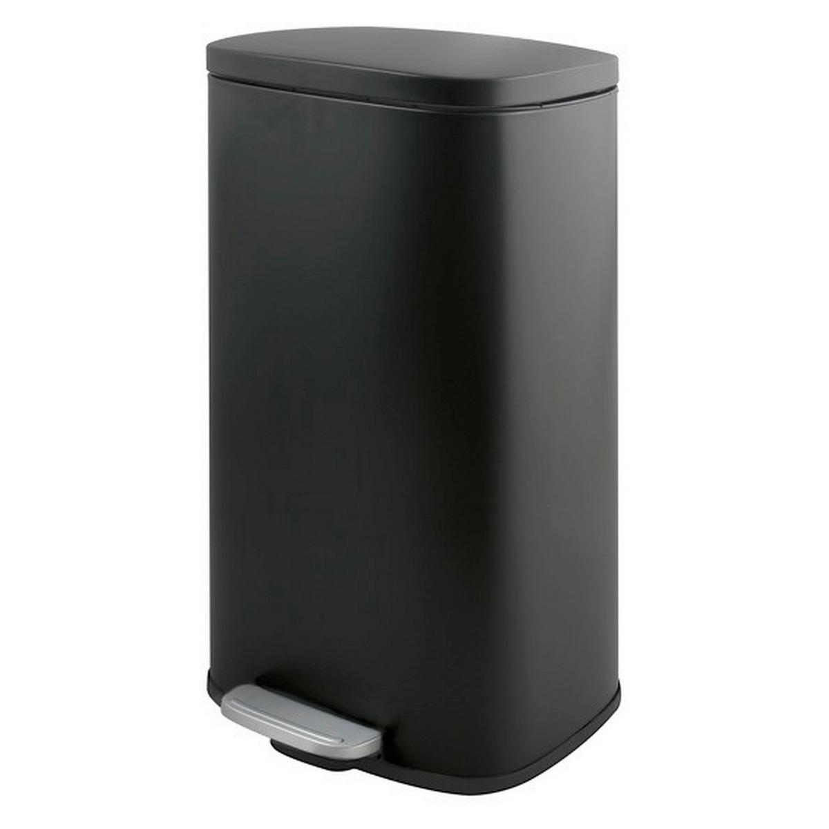 Treteimer Akira 50l Schwarz Metall LxBxH: 42,7x29,7x64,3 cm - Schwarz, Basics, Kunststoff/Metall (42,7/29,7/64,3cm) - Spirella