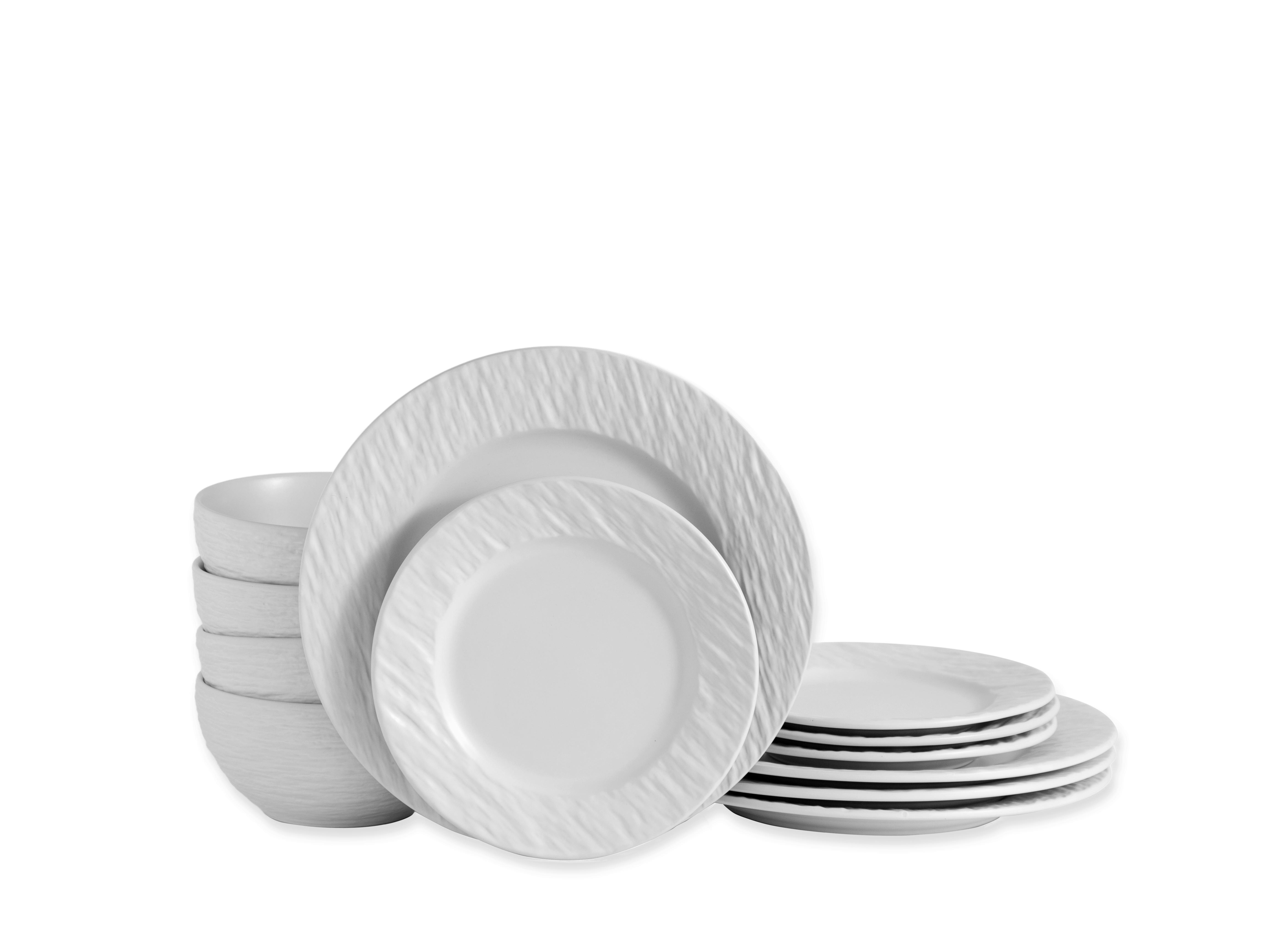 Tafelservice Weiß 12-teilig - Weiß, Basics, Keramik (6,44kg) - Echtwerk