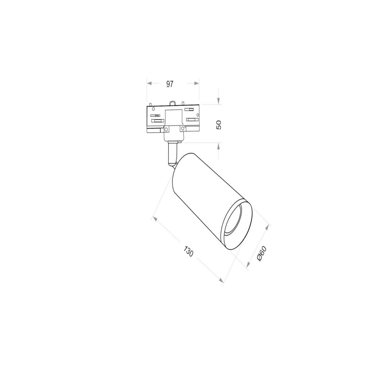 Schienensystem-Strahler Focus - Schwarz, Basics, Metall (6/21/13cm) - MAYTONI