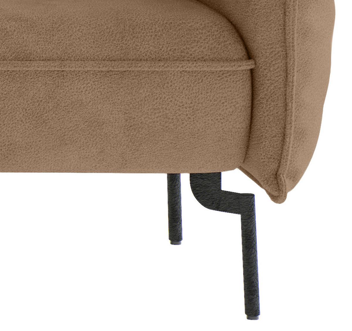 Sitzgarnitur Jakarta - Hellbraun/Edelstahlfarben, Design, Textil (185/265cm) - Livetastic