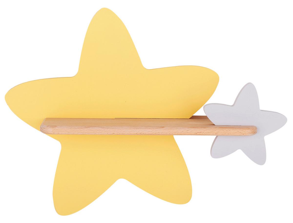 Kinderwandleuchte 21-75611 Star - Goldfarben/Grau, Basics, Holz/Holzwerkstoff (40/12/31cm)