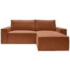 Ecksofa mit Schlaffunktion Perllo Rostfarben 251x170 cm - Rostfarben/Schwarz, KONVENTIONELL, Holz/Textil (251/170cm) - MID.YOU