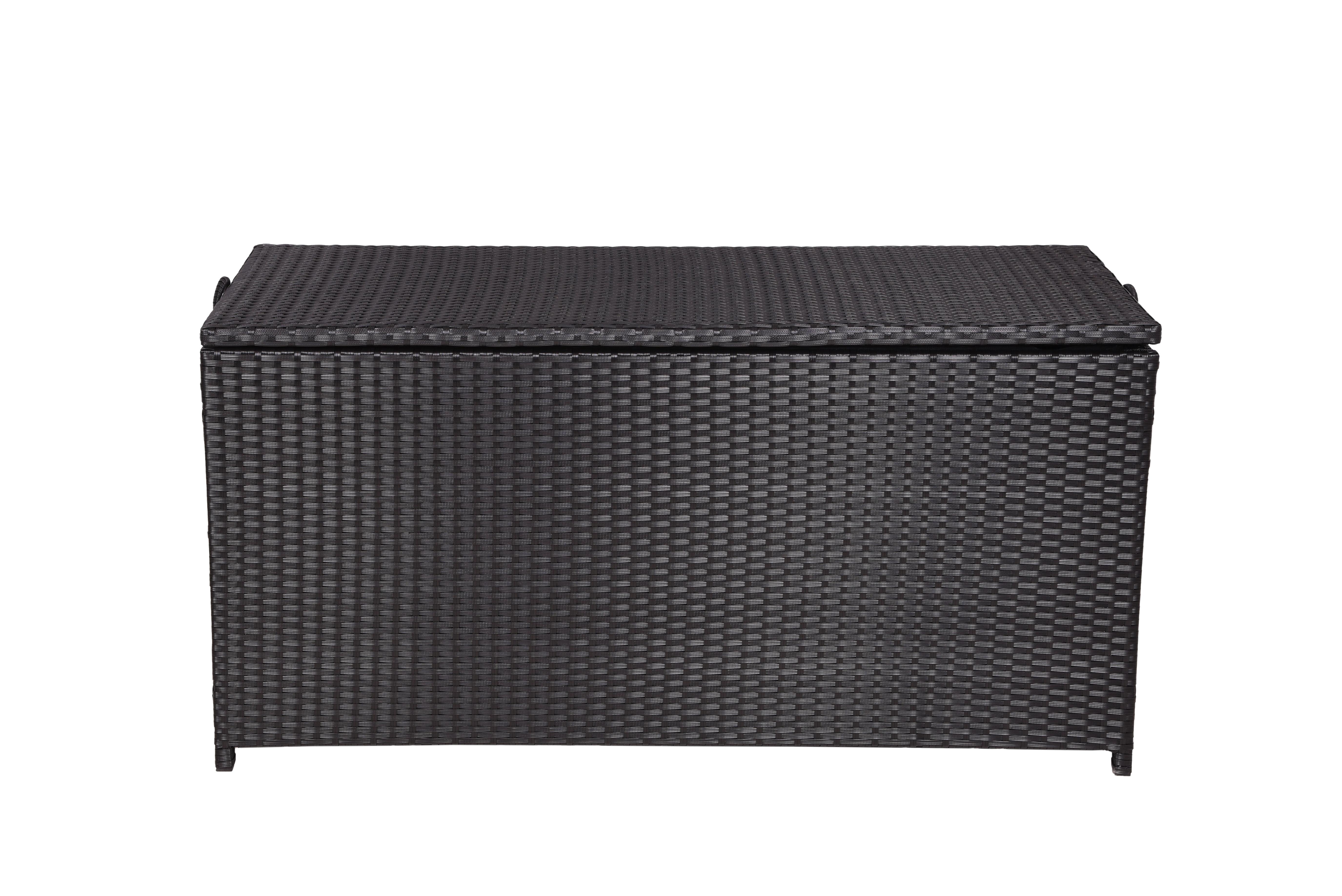 Kissenbox Patras - Schwarz, Basics, Kunststoff/Metall (50/60/120cm) - Gardenson