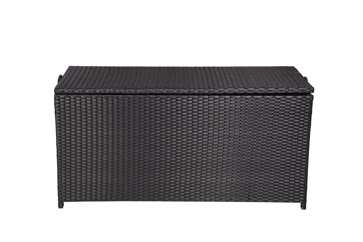 Kissenbox Patras - Schwarz, Basics, Kunststoff/Metall (50/60/120cm) - Gardenson
