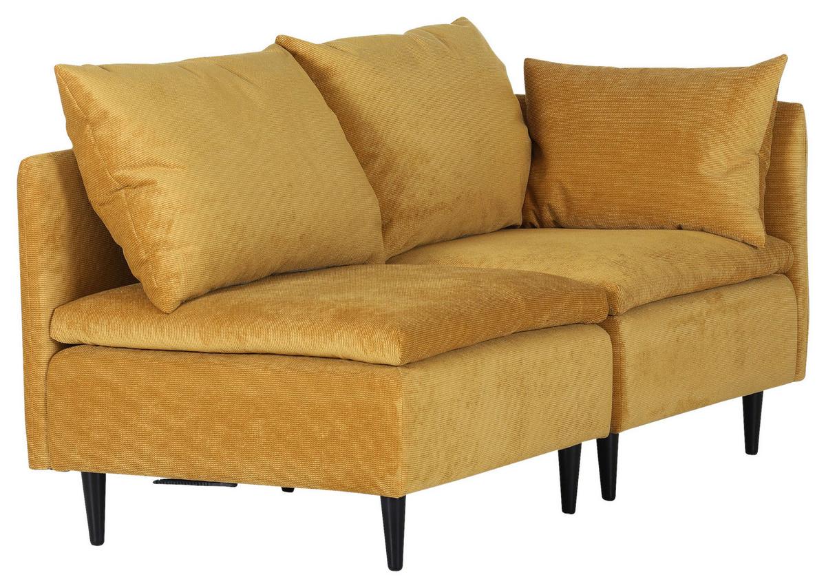 Sofaelement Fynn, Senfgelb B: 77 Cm - Senfgelb/Schwarz, KONVENTIONELL, Textil (77/72/83cm) - MID.YOU