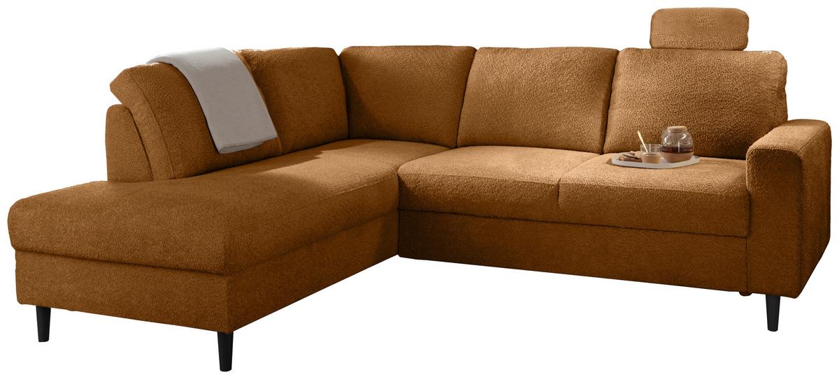 Eckschlafsofa Passione Goldfarben S: 200x242 Cm - Goldfarben/Schwarz, MODERN, Textil (200/242cm) - Livetastic