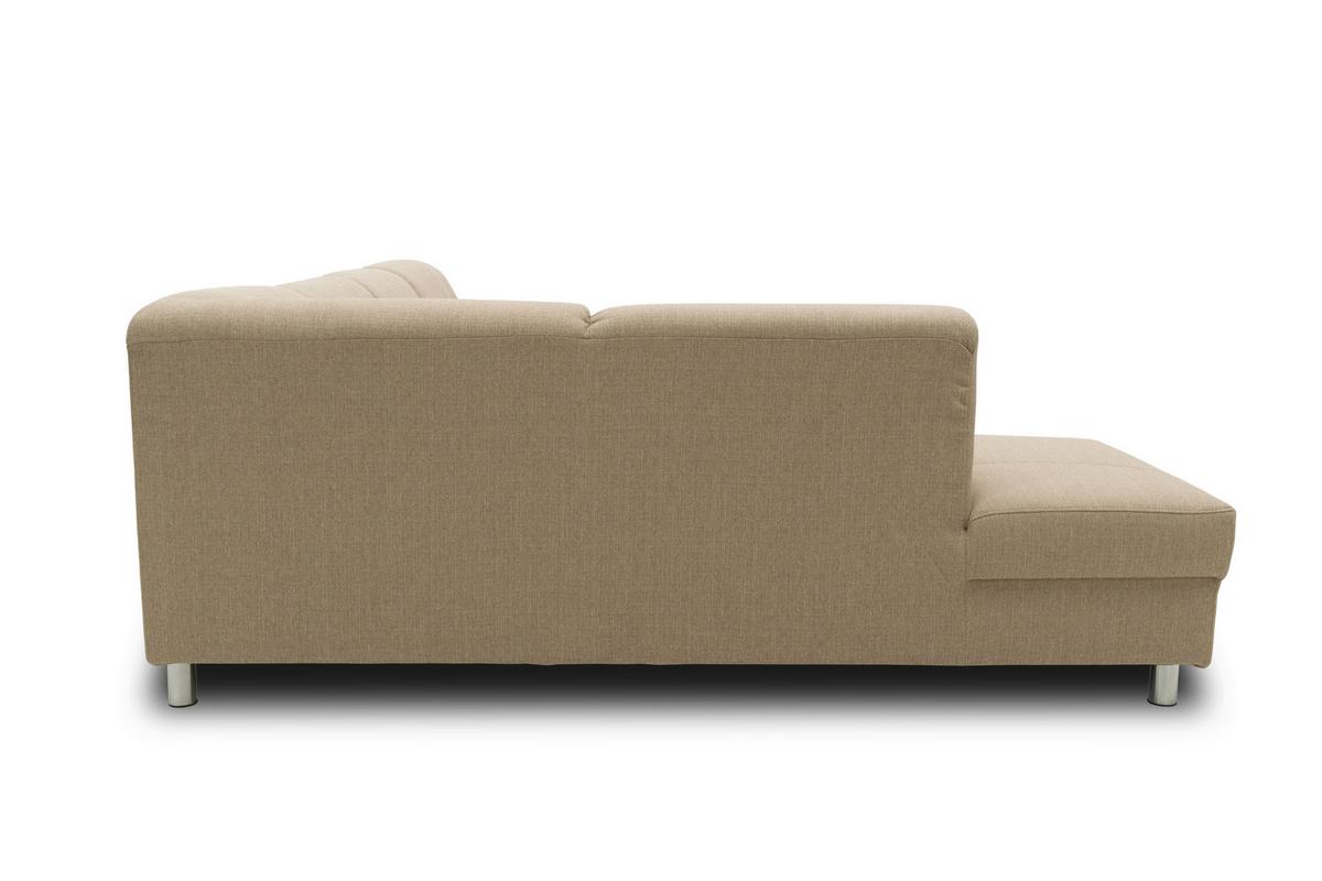 Wohnlandschaft Jamie Mit Schlaffunktion Beige - Chromfarben/Beige, KONVENTIONELL, Textil (195/308/150cm) - MID.YOU