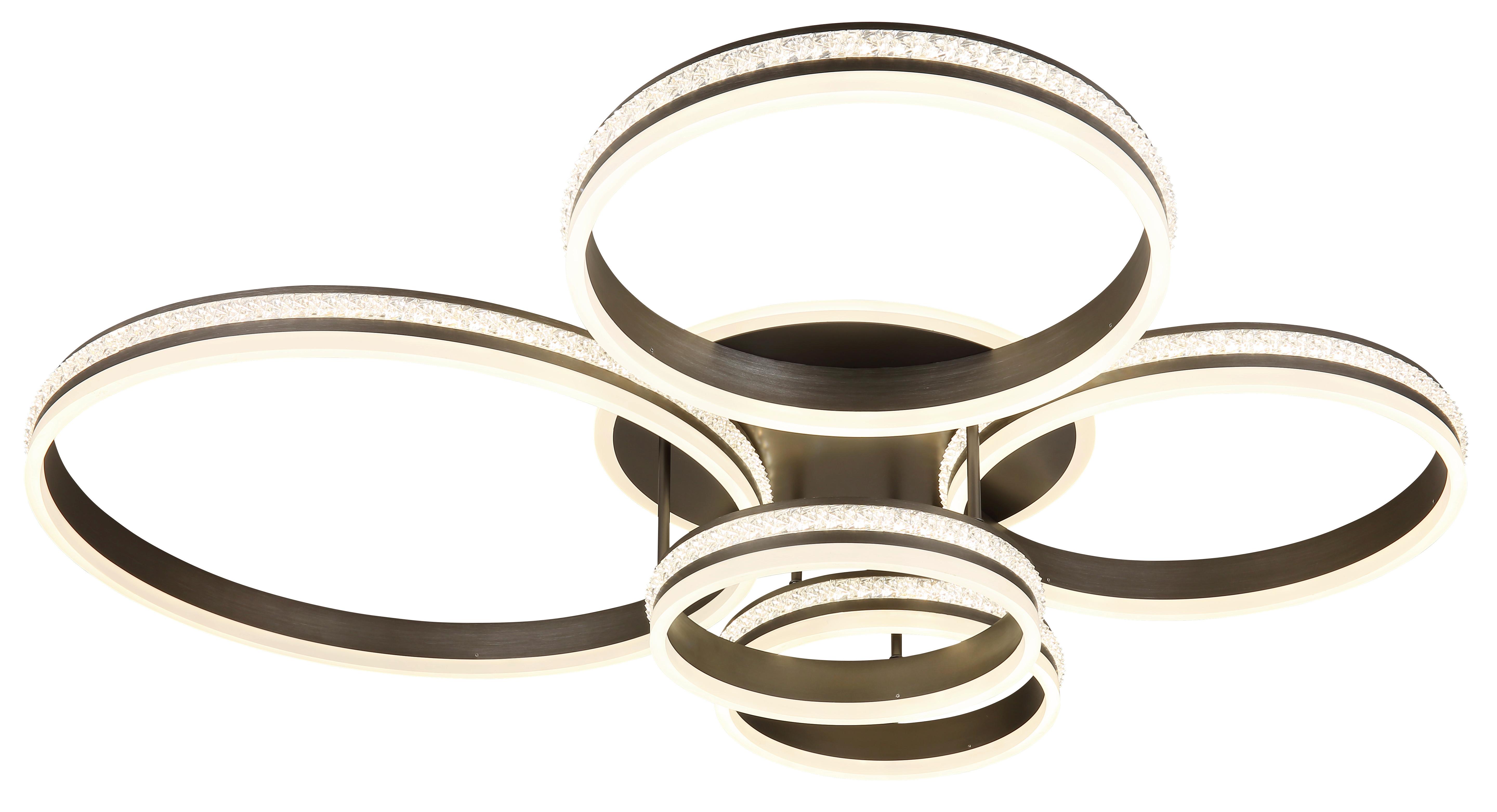 Led-deckenleuchte 67314-120 - Klar/Titanfarben, Design, Kunststoff/Metall (114/91/21,5cm) - Globo