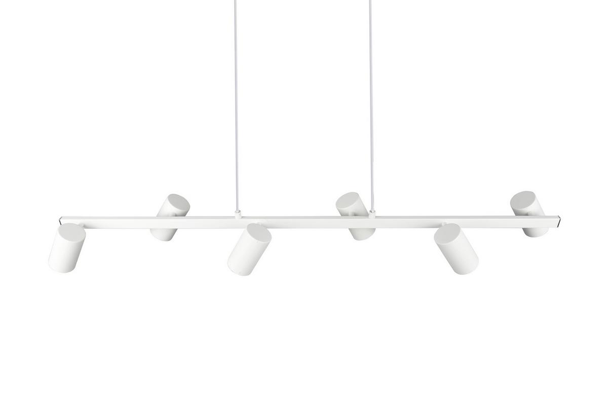 Hängeleuchte Marley H: 150 cm 6-Flammig - Weiß, MODERN, Metall (115/150/18cm) - Trio Leuchten