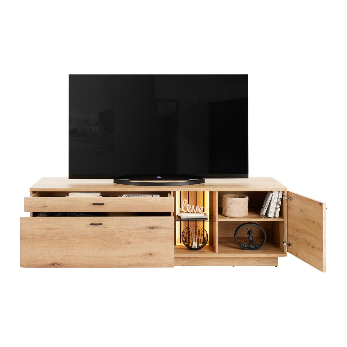 TV-Element Fortuna - MODERN, Glas/Holzwerkstoff (180/57/50cm)