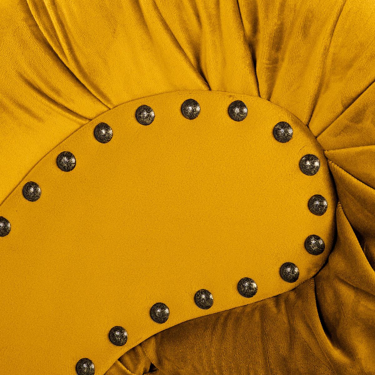 Récamiere Pako Senfgelb B: 185cm - Senfgelb/Braun, Design, Textil (185/93/75cm) - Livetastic