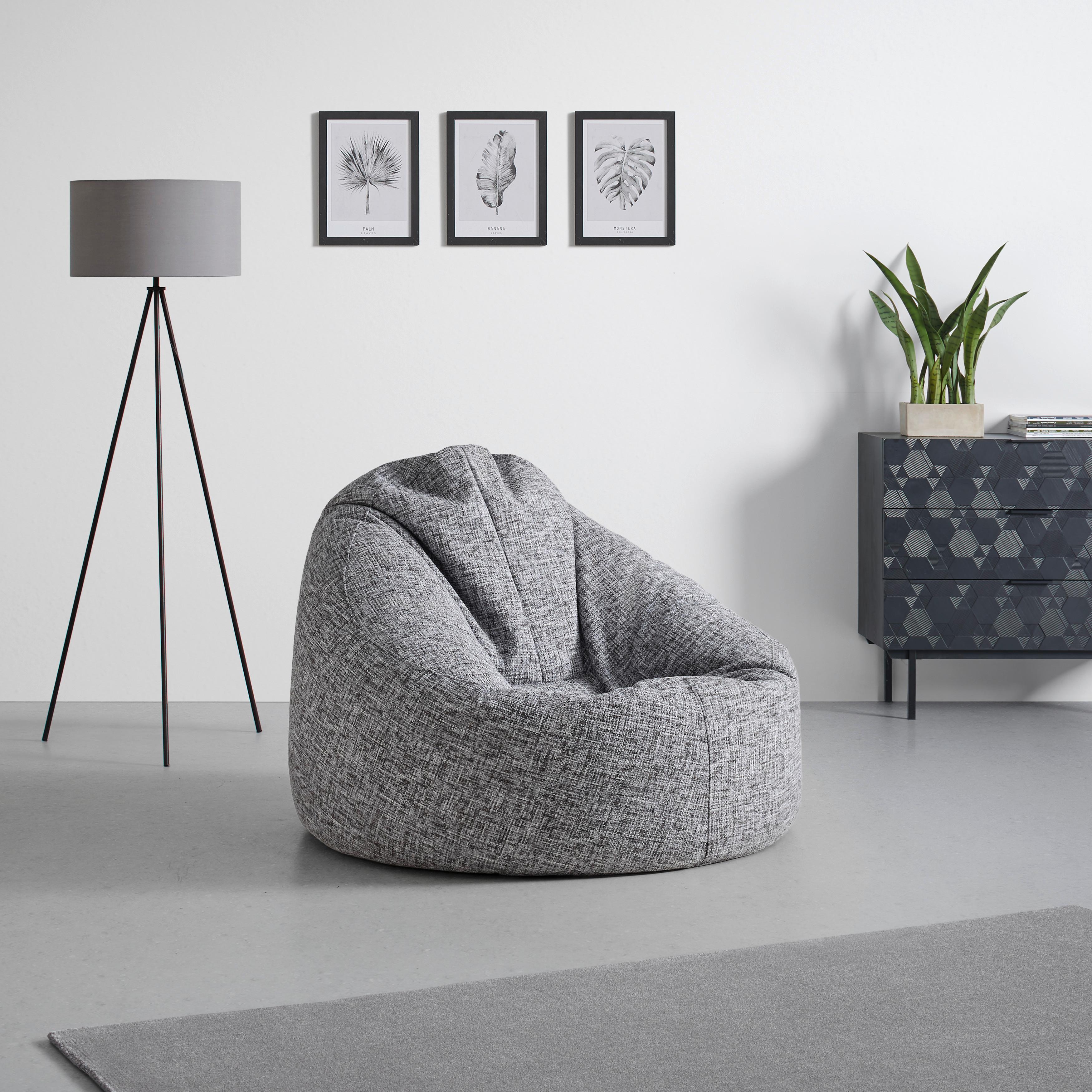 Sedací vak VERRETO, sivá, max. 90 kg - sivá, Modern, textil (105/80/105cm) - Mömax