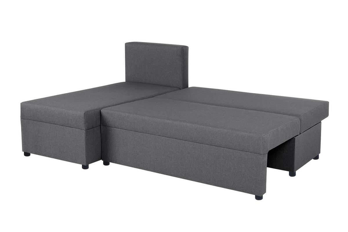 Rohová sedačka JON,stříbrná, oboustranná,lůžko,úl.prostor - černá/barvy stříbra, Design, kompozitní dřevo/textil (147/195cm) - P & B