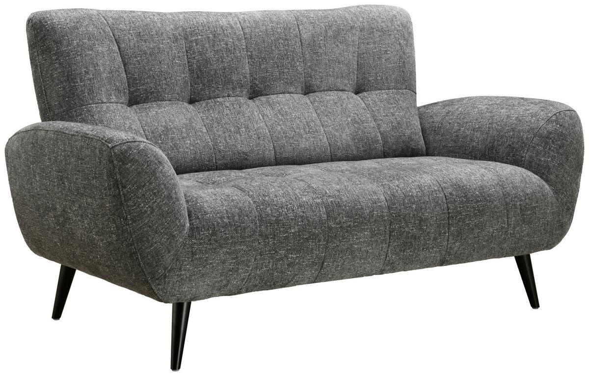 Dvoumístná pohovka PRAG, tmavě šedá - černá/tmavě šedá, Basics, kov/dřevo (165/89/91cm) - P & B