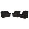Sitzgarnitur Boston Schwarz Lederlook - Schwarz, KONVENTIONELL, Textil - Livetastic