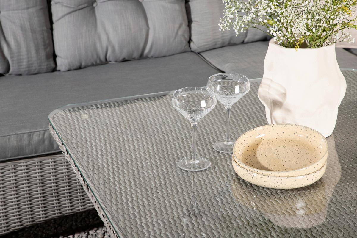 Loungegarnitur Washington - Grau, KONVENTIONELL, Kunststoff/Textil - Gardenson