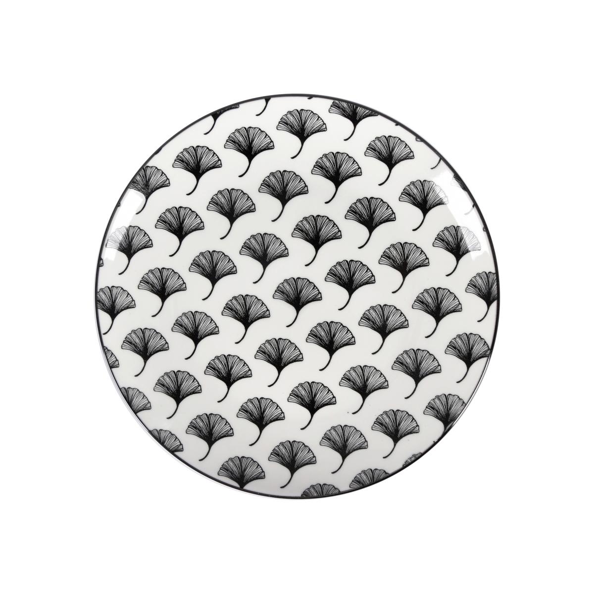 Dezertní talířek Shiva, Ø: 20,4cm - bílá/černá, Lifestyle, keramika (20,4/2,5cm) - Mömax