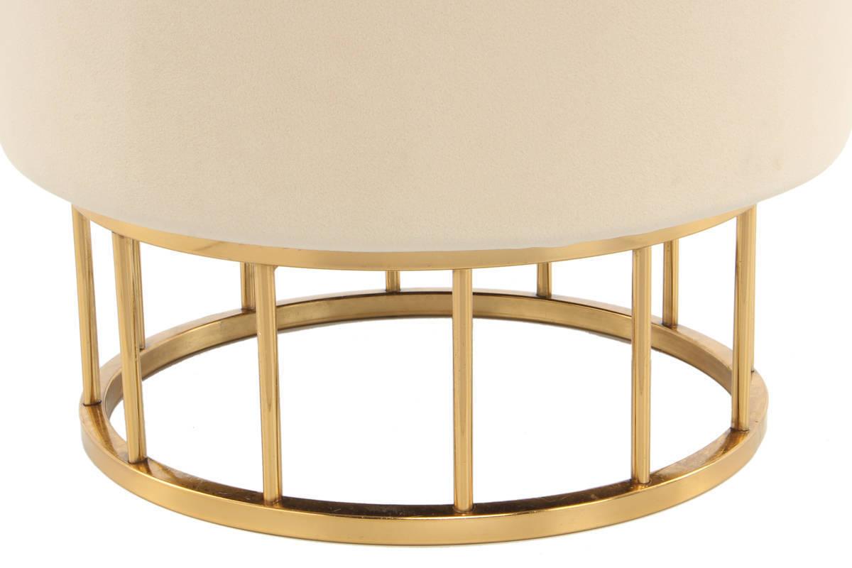 Pouf mit Stauraum Samt/Eisen Goldfarben/Beige H: 41 cm - Beige/Goldfarben, Basics, Holzwerkstoff/Kunststoff (37,5/41/37,5cm) - Kayoom