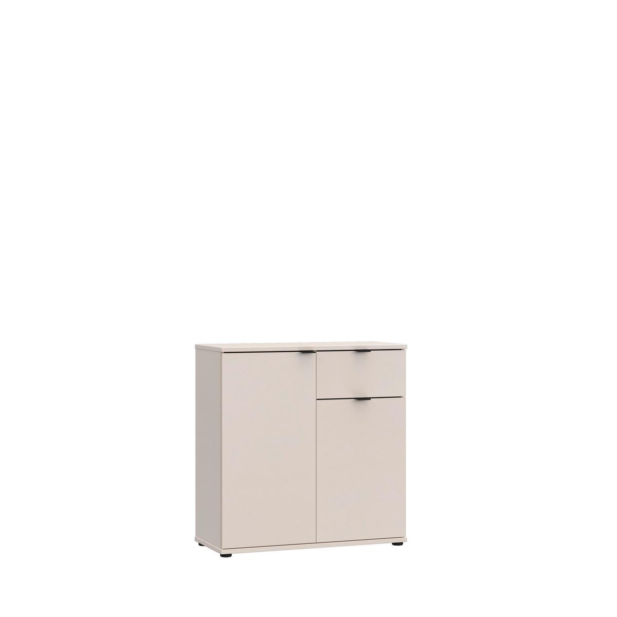 Komoda Ganymede, piesková, š: 80cm - čierna/piesková, Modern, kov/kompozitné drevo (80,1/82,3/34,1cm)