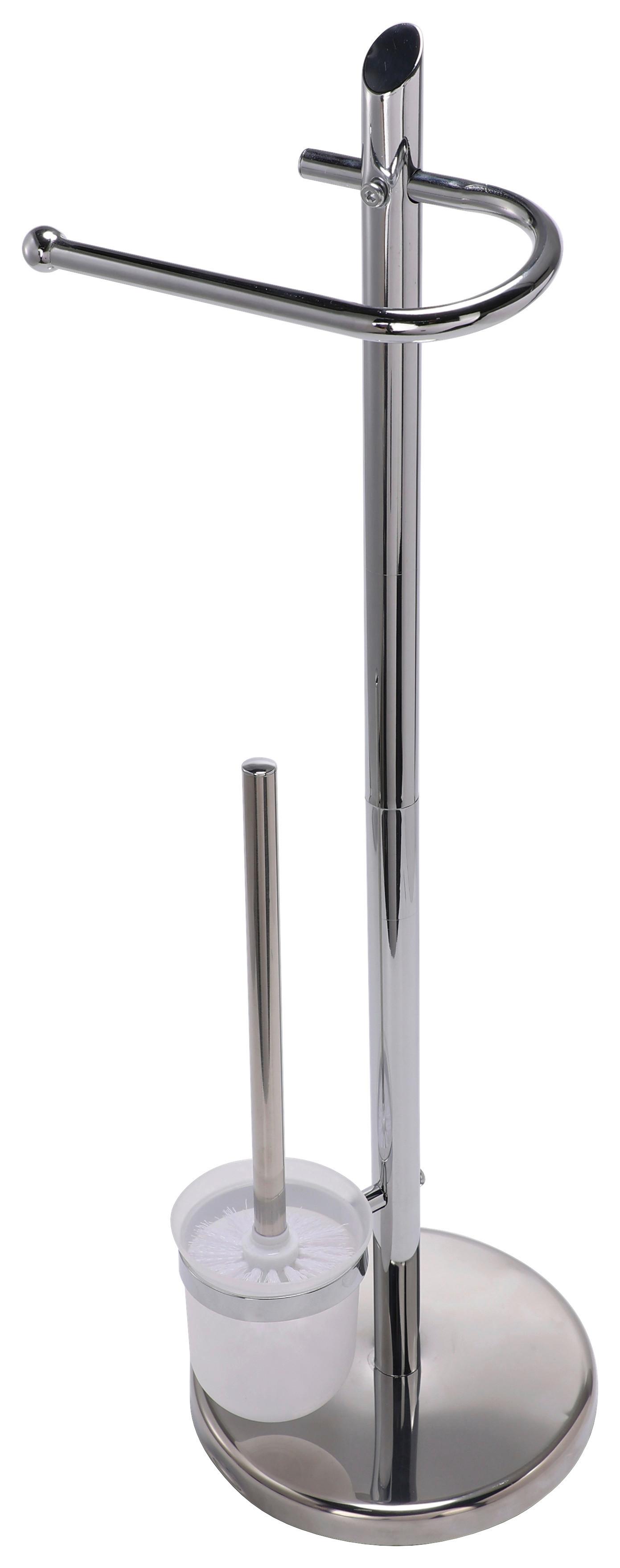 WC kefa so stojanom COMO 1 - biela/chrómová, Konventionell, kov/plast (20/73,5/20cm) - Homezone