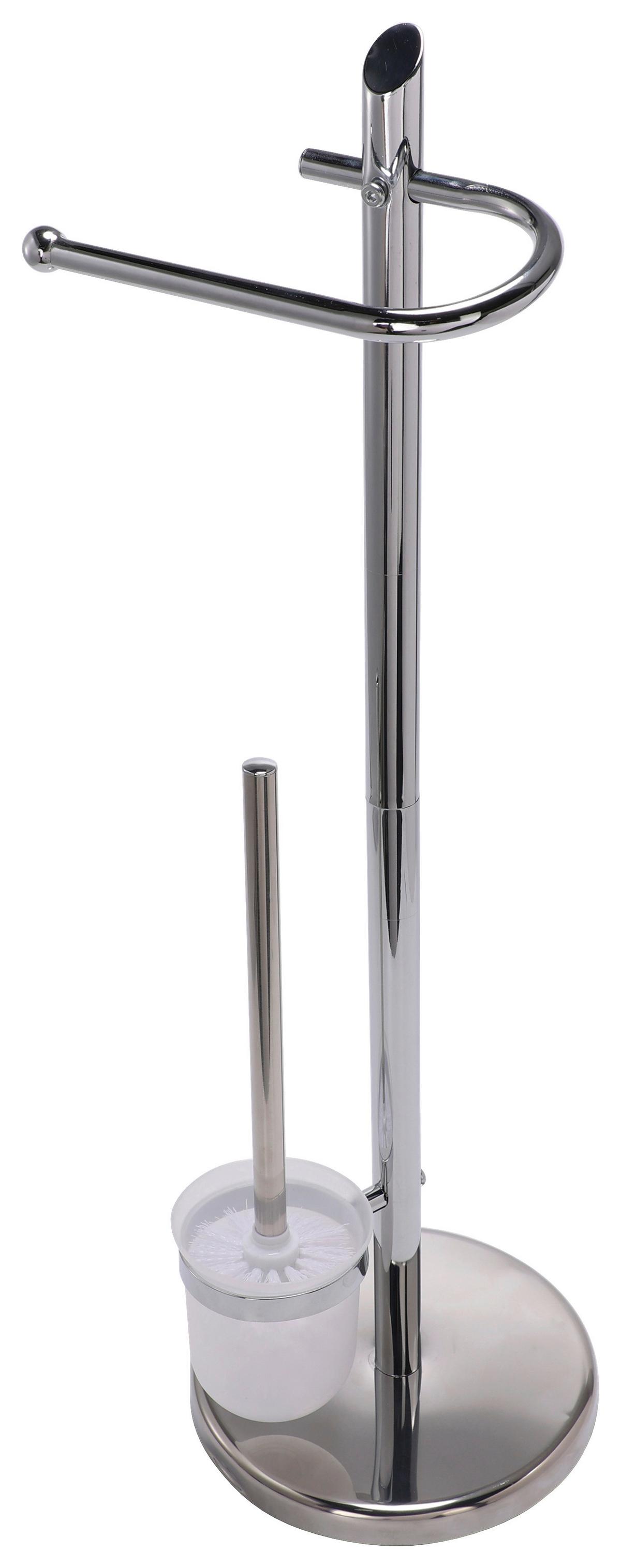 WC kefa so stojanom COMO 1 - biela/chrómová, Konventionell, kov/plast (20/73,5/20cm) - Homezone