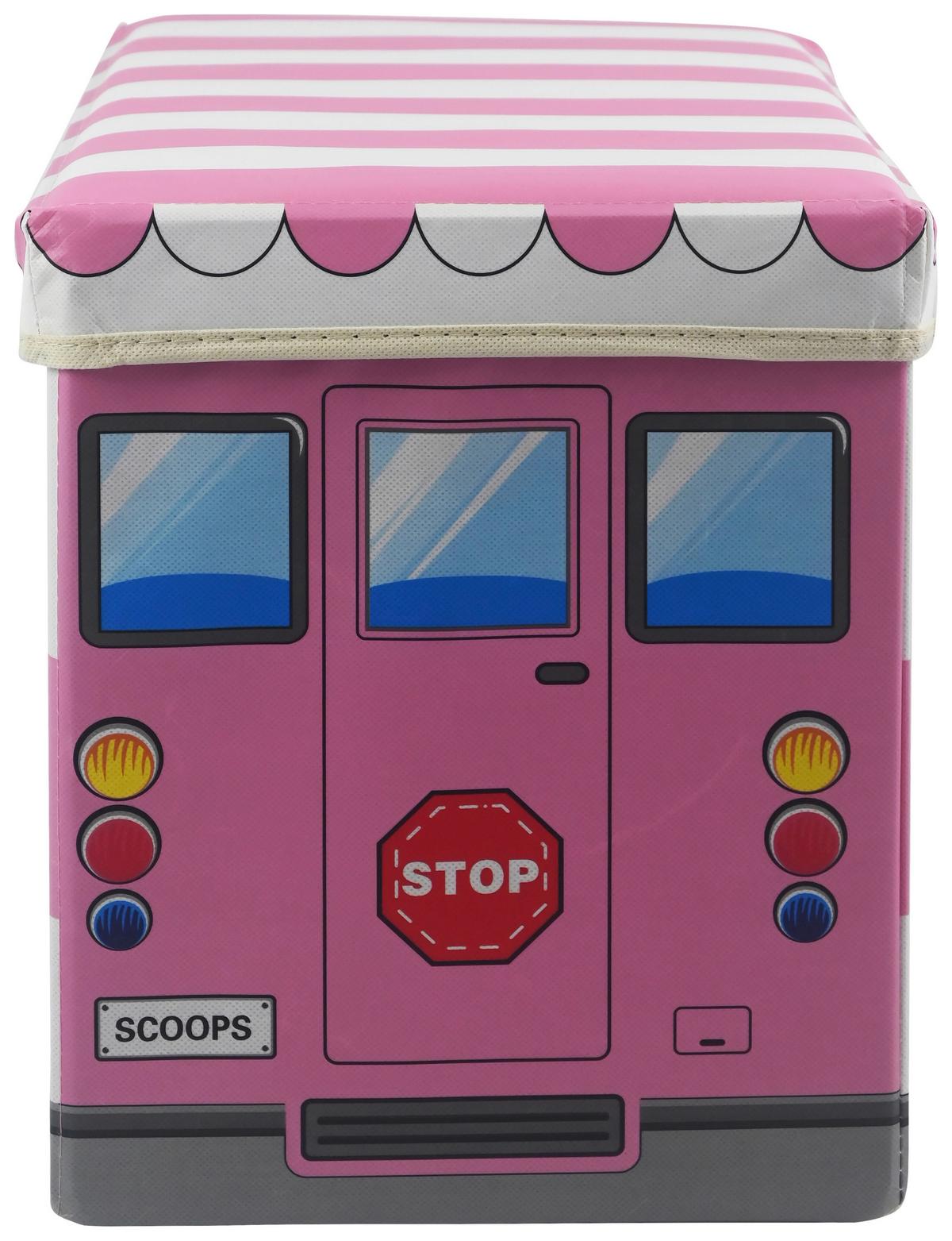 Aufbewahrungsbox Maria - Pink, KONVENTIONELL, Karton/Textil (55/25/32cm) - BUNINO