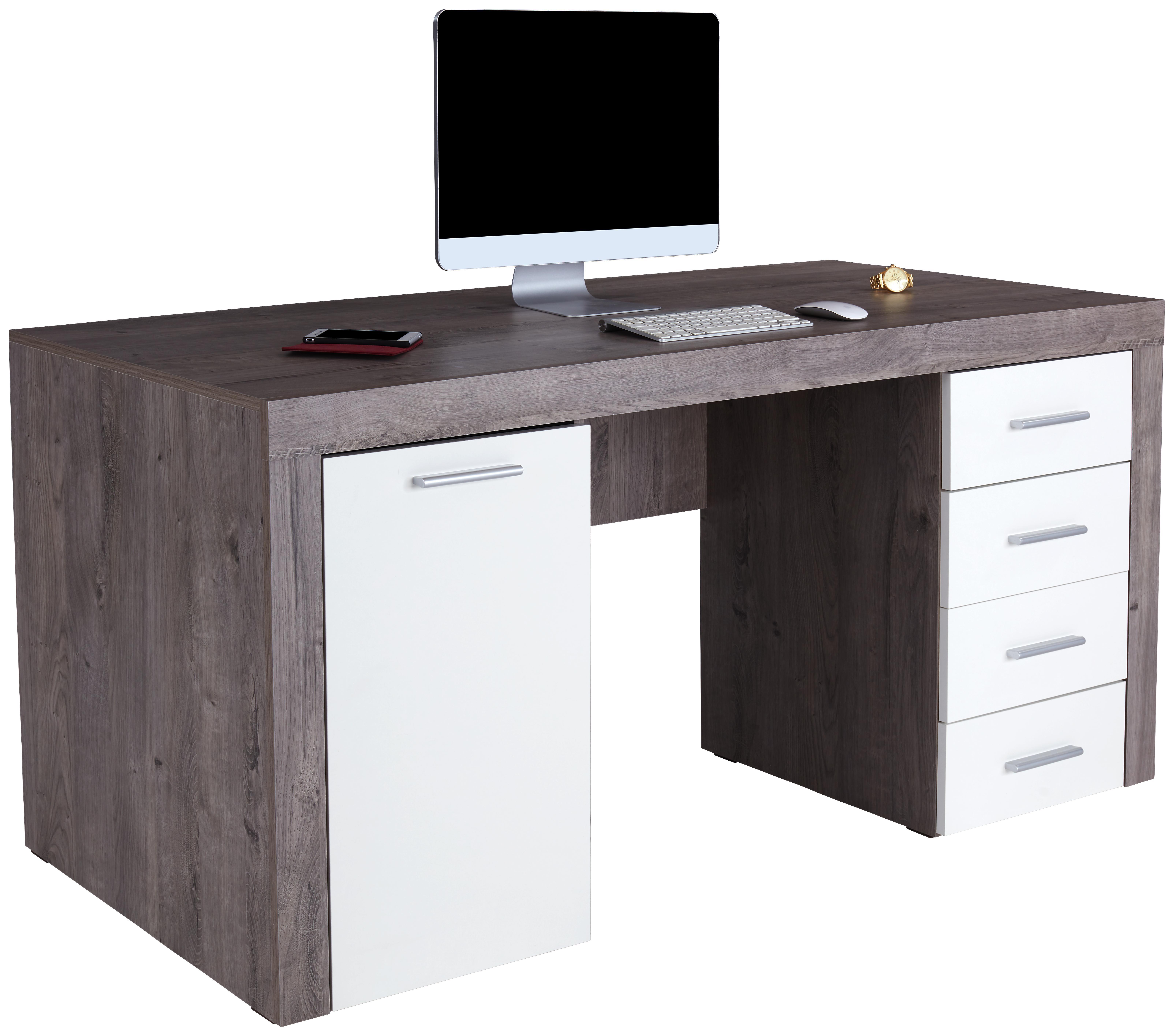 Íróasztal Cubus - Tölgyfa, modern, Faalapú anyag (160/75/70cm)