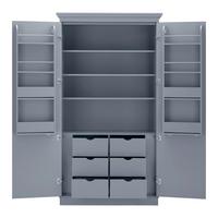 Bufet skříň Alvaro šedá - šedá, Moderní, dřevo (122/220/54cm) - PBJ