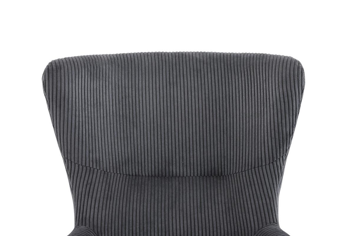 Otočné křeslo SHIBA, tmavě šedý manšestr - šedá/černá, Moderní, kov/textil (76/99/87cm) - Mömax