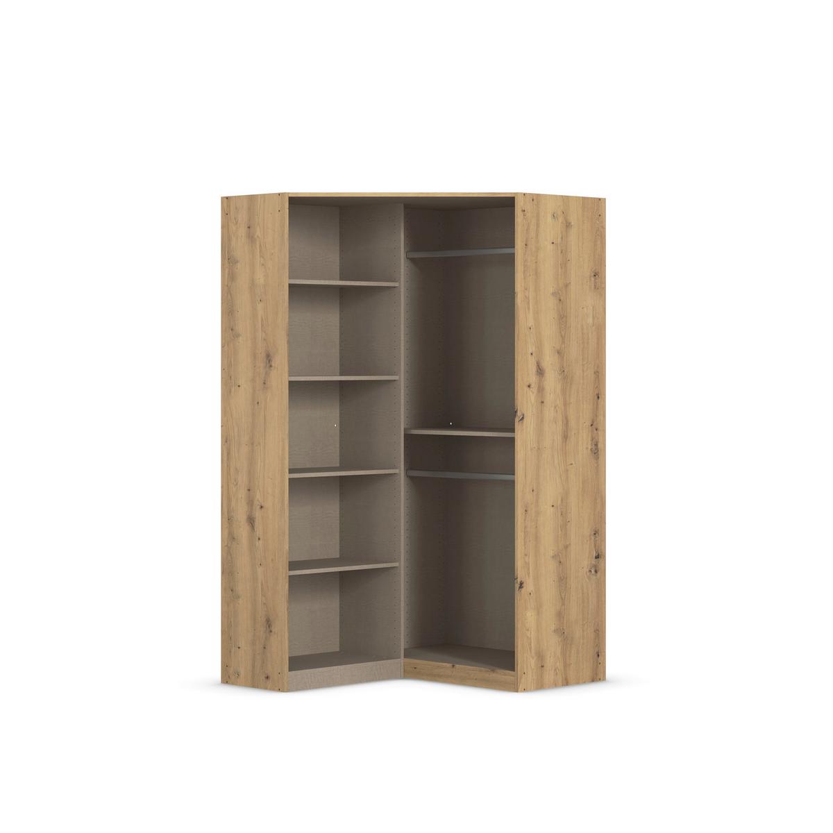 Eckkleiderschrank Costa Eiche Artisan Dekor - Eiche Artisan, MODERN, Holzwerkstoff (117/197/104cm) - Rauch Möbel