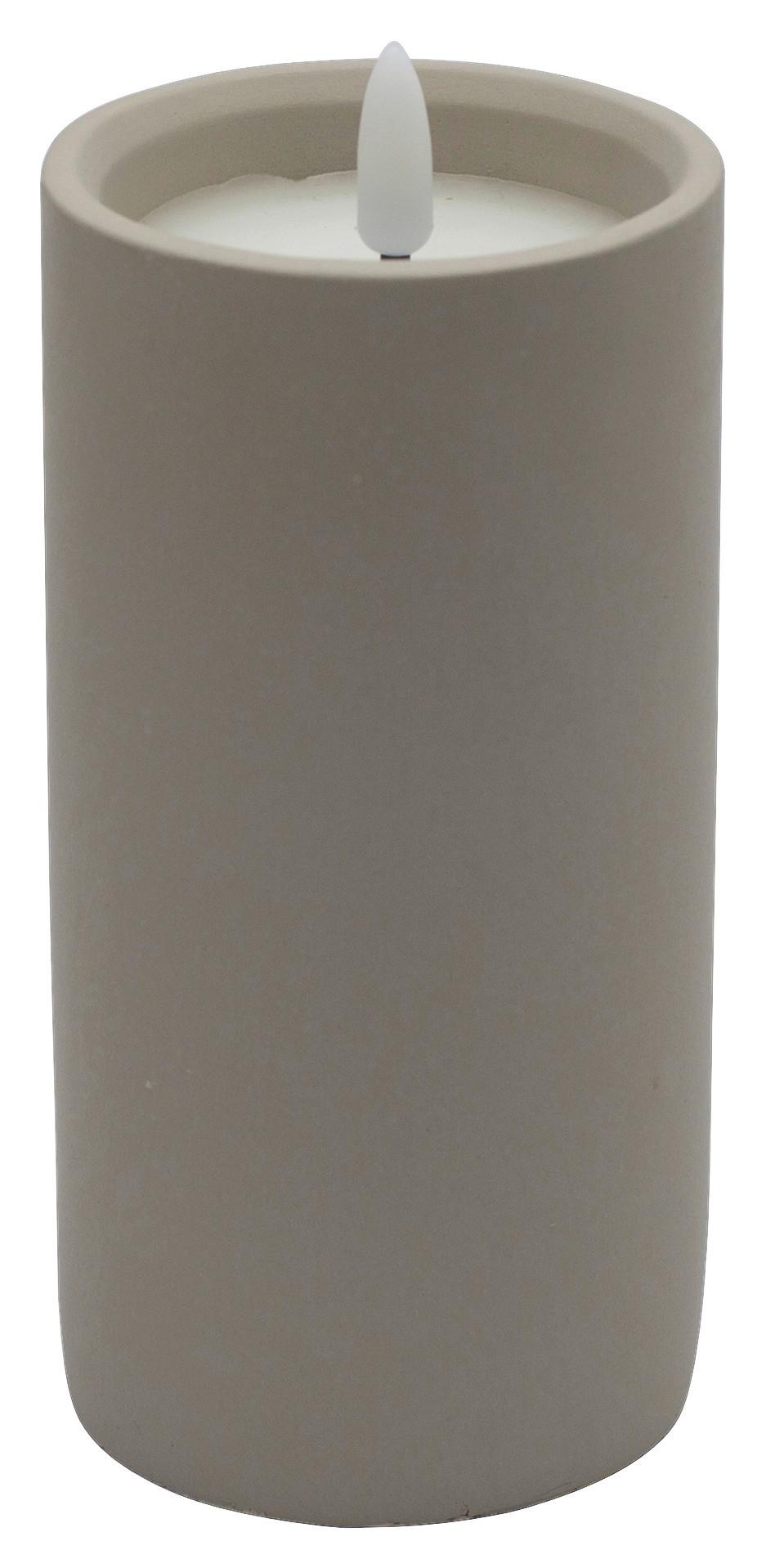 LED svíčka KAREN - šedá, Moderní, plast/kámen (7,5/15cm) - Mömax