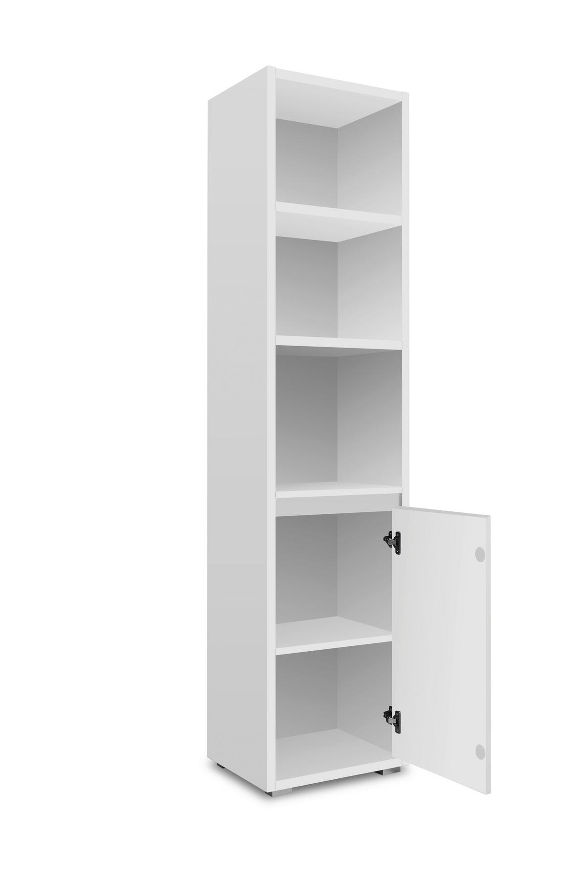 Regal Image 45 cm Weiß - Silberfarben/Weiß, Basics, Holzwerkstoff (45/191/37cm) - MID.YOU