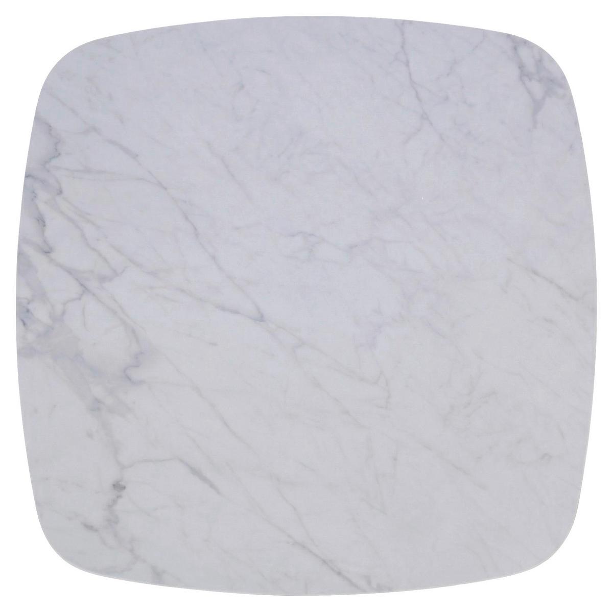 BISTRO STOLEK THEO -TREND- - bílá/barvy chromu, Moderní, kov/kámen (70/75/70cm) - Premium Living