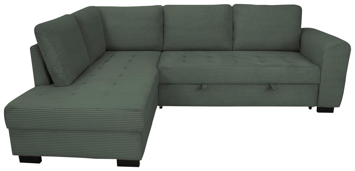 Ecksofa John Grün S: 178x239 Cm - Schwarz/Grün, Trend, Textil (178/239cm)