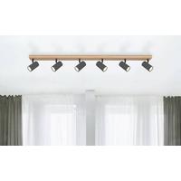 Strahler 57911-6dg - Graphitfarben/Schwarz, Natur, Holz/Metall (115/6/12cm) - Globo