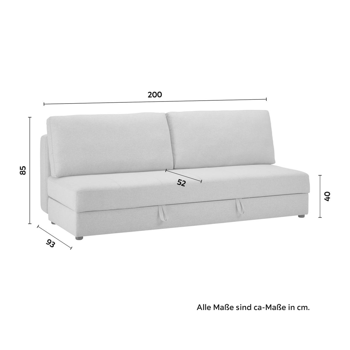 Rozkladacia pohovka CLAUDIO - čierna/svetlosivá, Modern, drevo/textil (200/85/93cm) - Livetastic