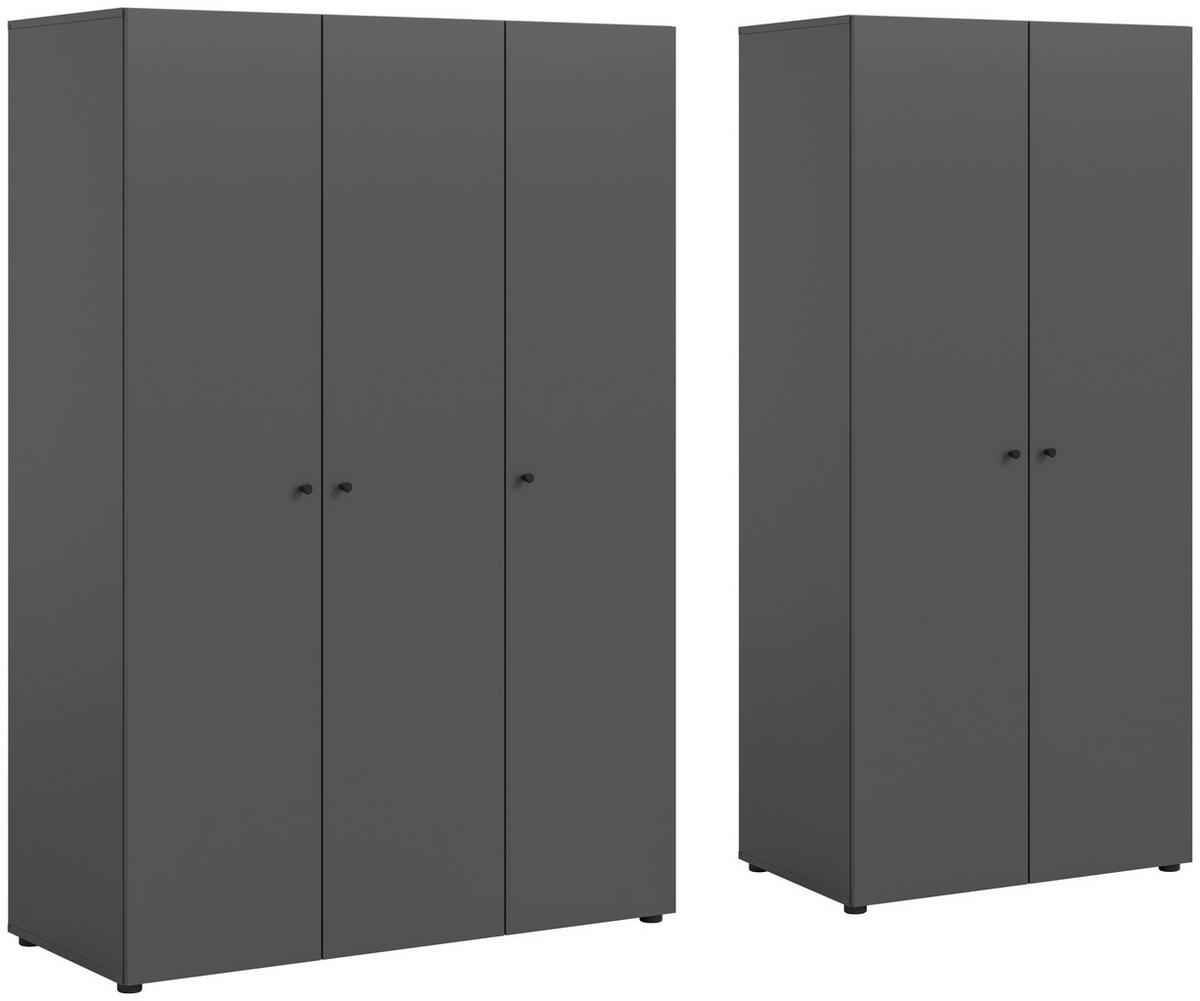 Drehtürenschrank Darwin, Anthrazit B: 200 Cm - Anthrazit, MODERN, Holzwerkstoff (200/176/51cm) - MID.YOU