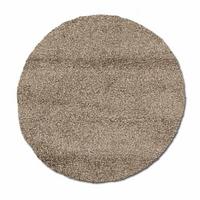 Hochflorteppich Fashion Shaggy Hellbraun Rund Ø 150 cm - Hellbraun, Basics, Textil (150cm) - Novel