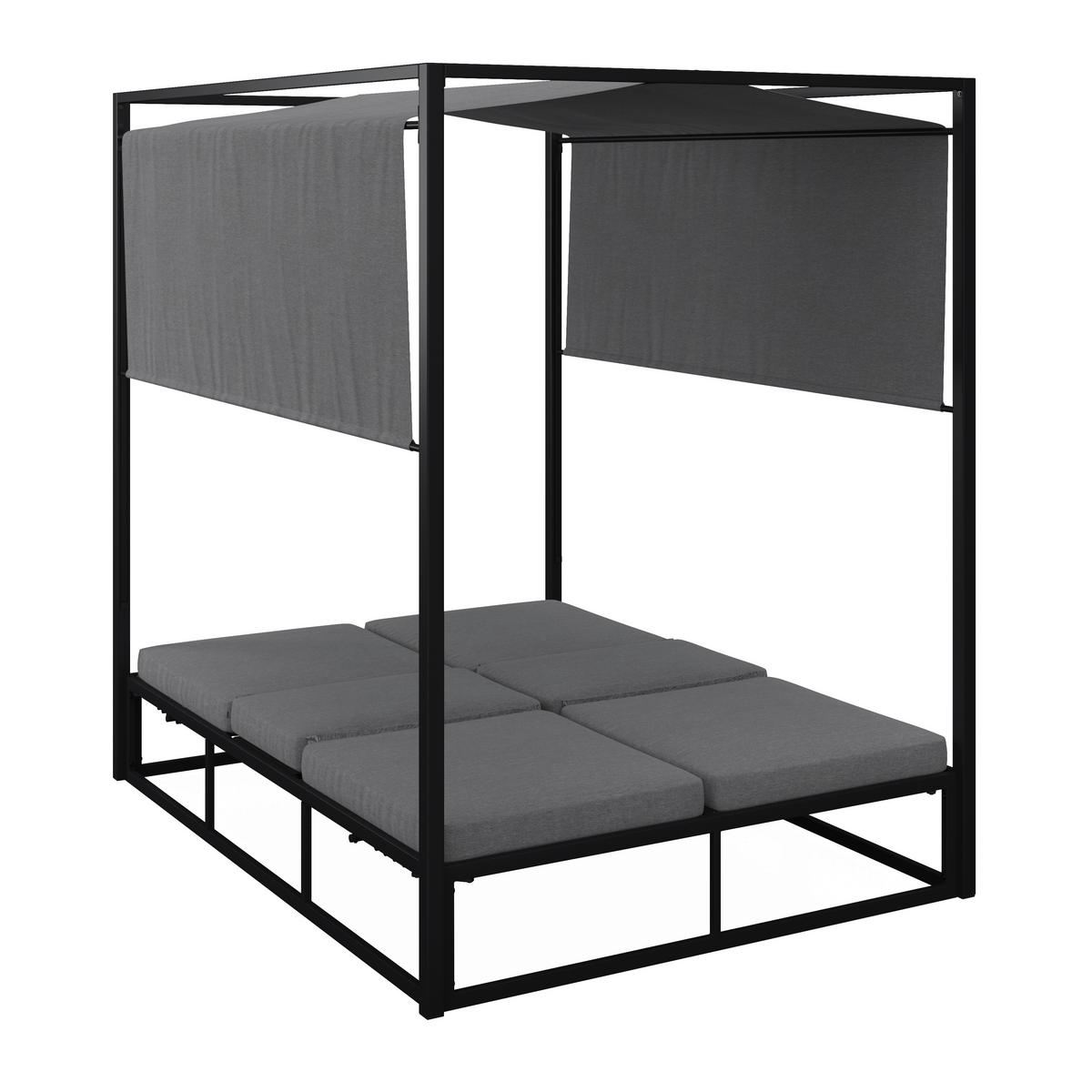 Sonneninsel Bali - Dunkelgrau, MODERN, Textil/Metall (200/196/148cm) - Beldano