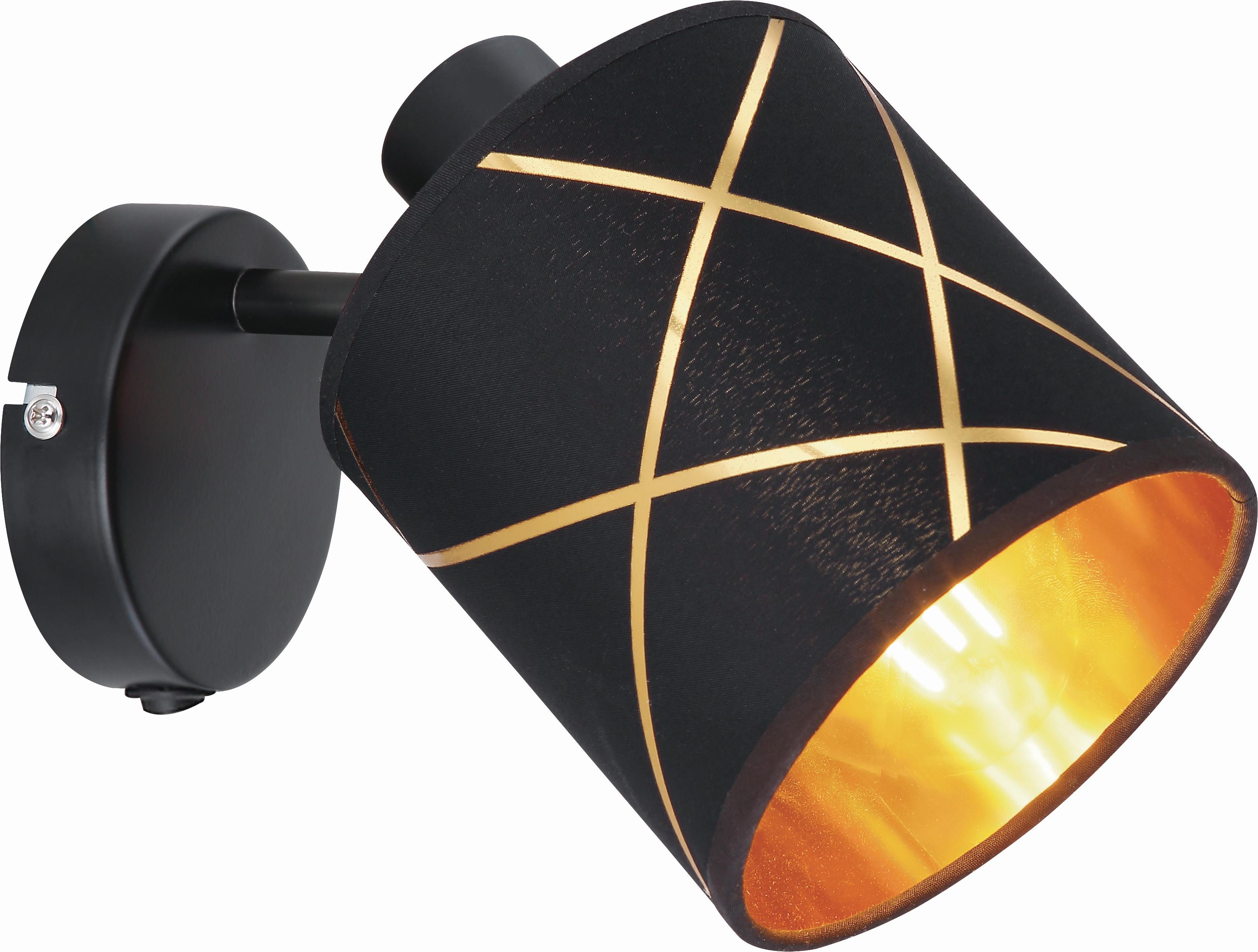 Strahler Josue 1-flammig L: 13 Cm - Goldfarben/Schwarz, ROMANTIK / LANDHAUS, Kunststoff/Metall (13/17cm) - James Wood