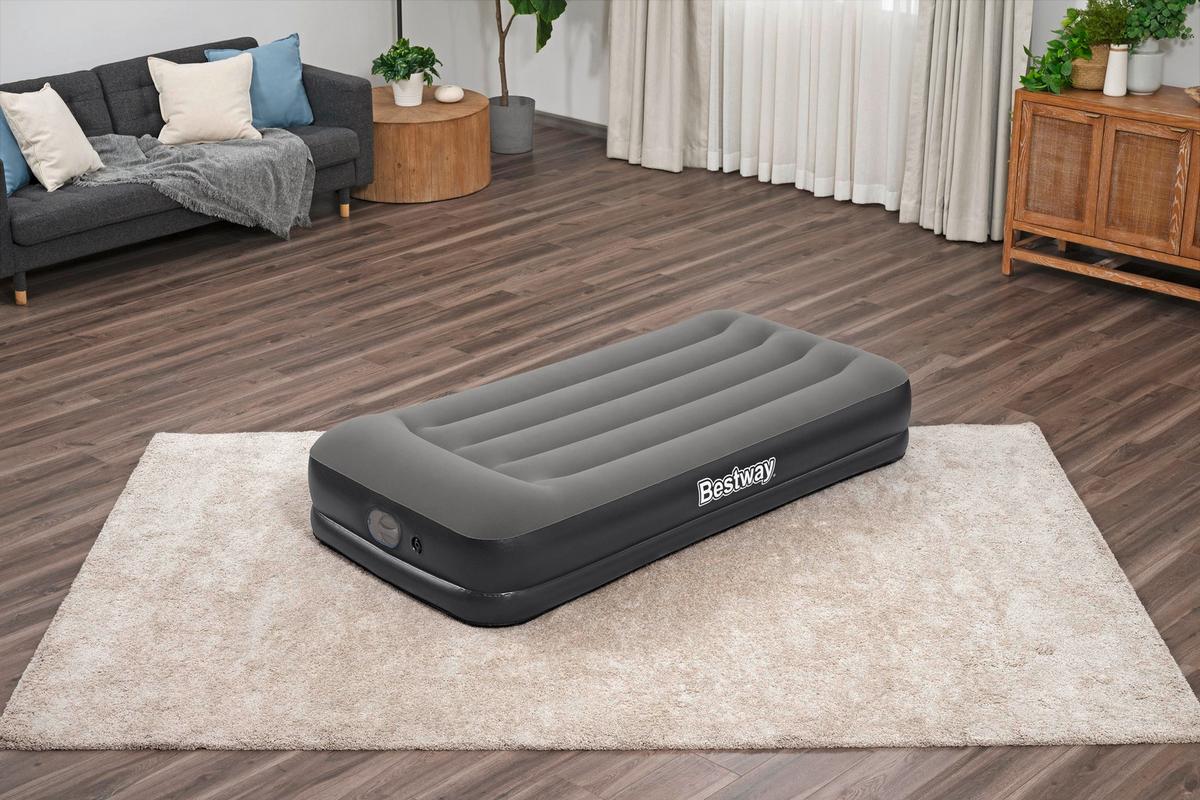 Luftbett Noah 191x97x36 cm Bis 150kg, inkl. Pumpe - Dunkelgrau/Schwarz, KONVENTIONELL, Kunststoff/Metall (191/97/36cm) - Bestway