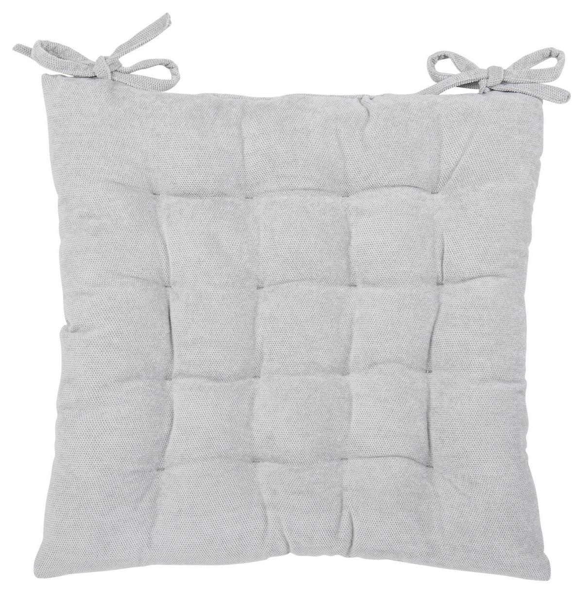Sitzkissen Campino Silberfarben 40x40cm Polyester - Silberfarben, MODERN, Textil (40/40/4cm) - Luca Bessoni