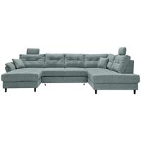 Wohnlandschaft Brizzini Blau U: 176x338x206 cm - Blau/Schwarz, MODERN, Textil (176/338/206cm) - Livetastic