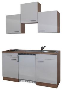 Platzsparend und schick Platzsparende Küche mit Kühlschrank