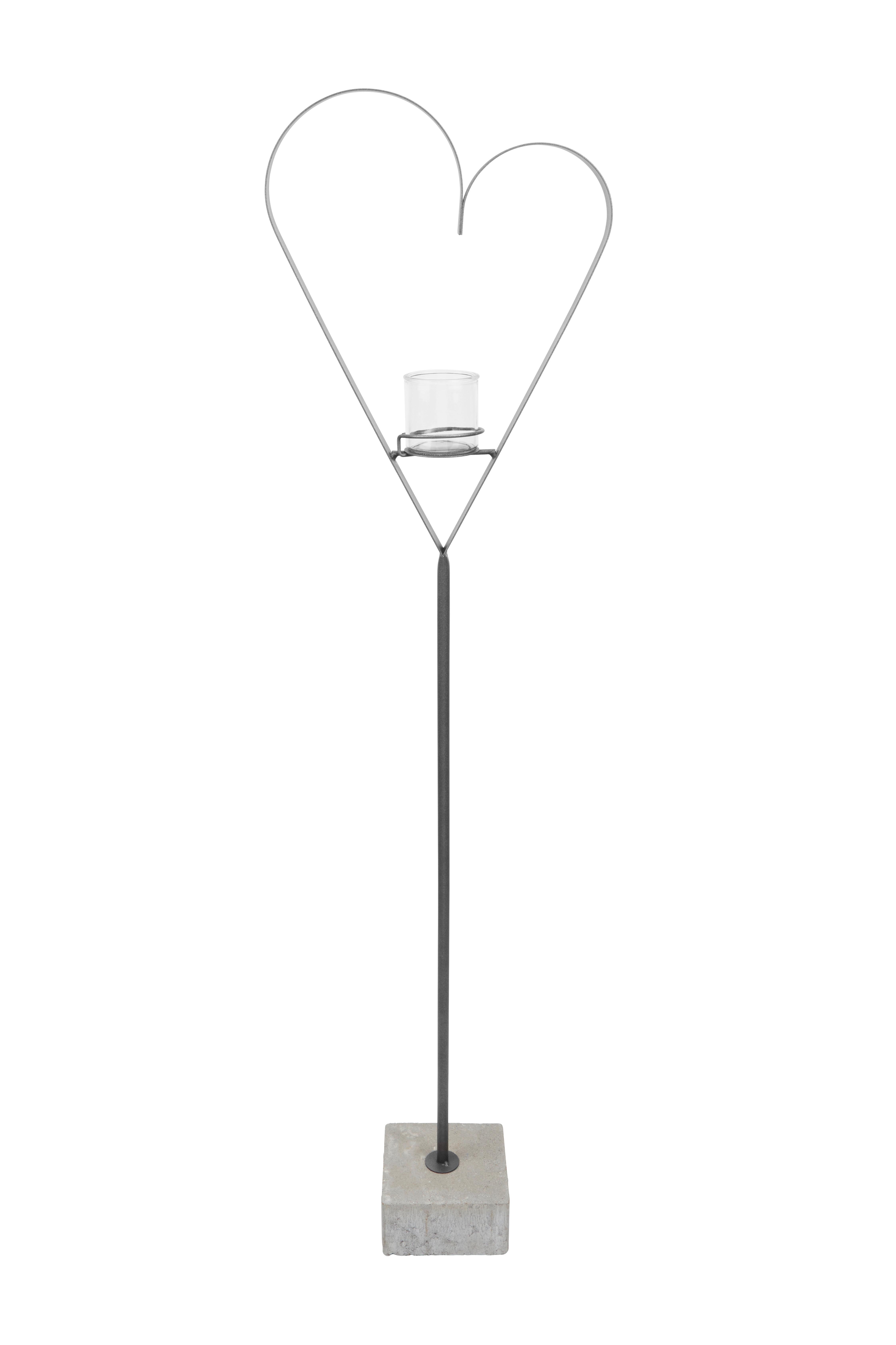 Windlicht Amor - Anthrazit, KONVENTIONELL, Glas/Stein (36/17/140cm) - Luca Bessoni