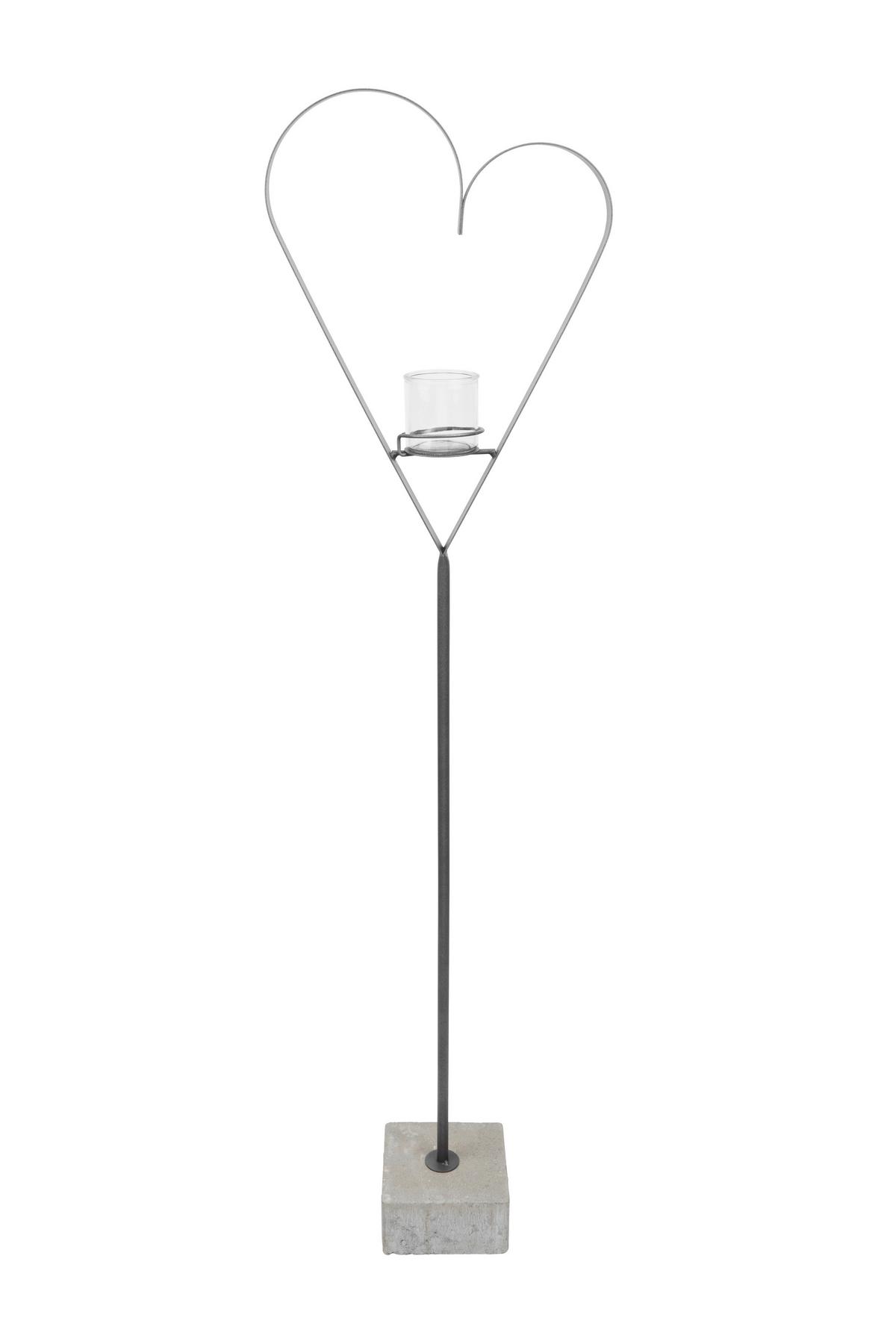 Windlicht Amor - Anthrazit, KONVENTIONELL, Glas/Stein (36/17/140cm) - Luca Bessoni