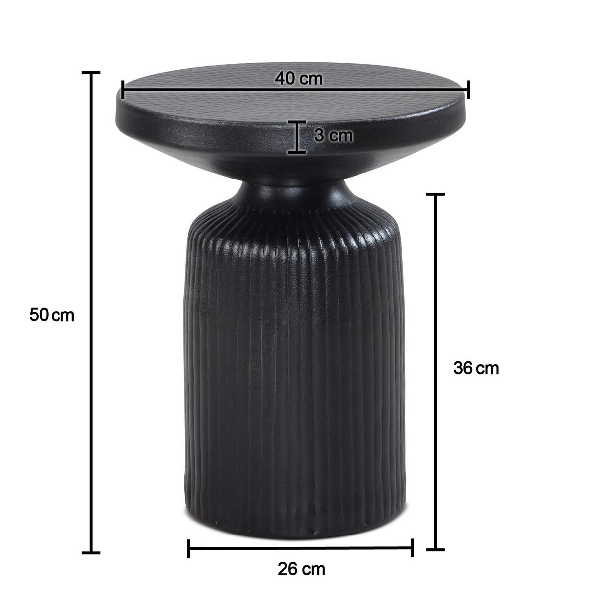 Beistelltisch Aluminium Schwarz D: 40 cm - Schwarz, Design, Metall (40/30cm) - MID.YOU